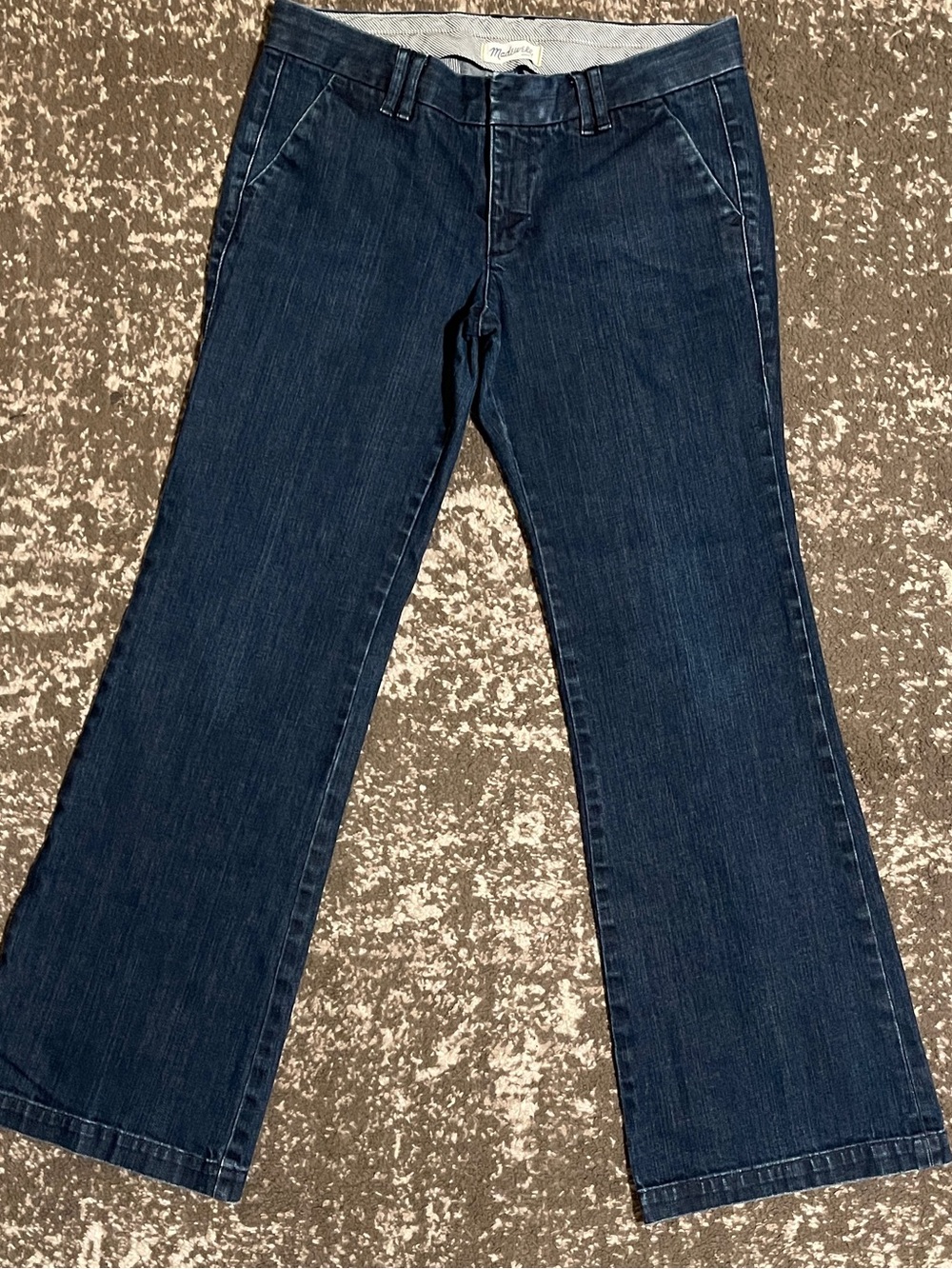 Madewell Dark Blue Denim Trouser Jeans Wide Leg Mid Rise Minimalist Women’s 30